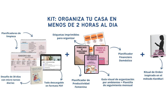 Kit: Organiza tu casa en menos de 2 horas al dia